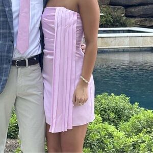 Elegant Pink Strapless Dress